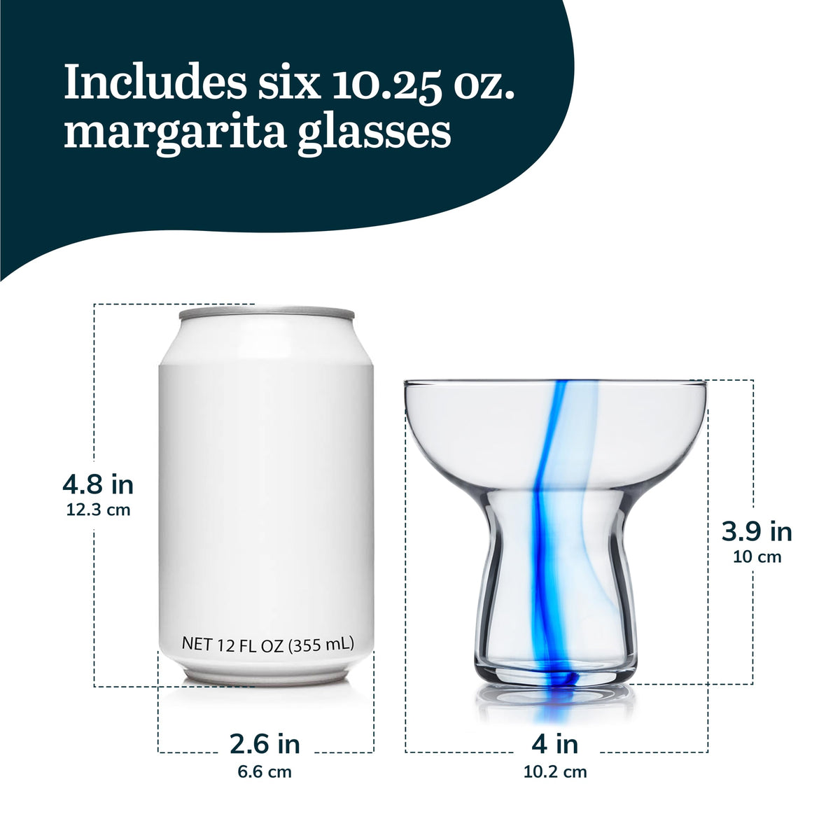 Blue Ribbon Stemless Margarita Glasses Set of 6 J167937