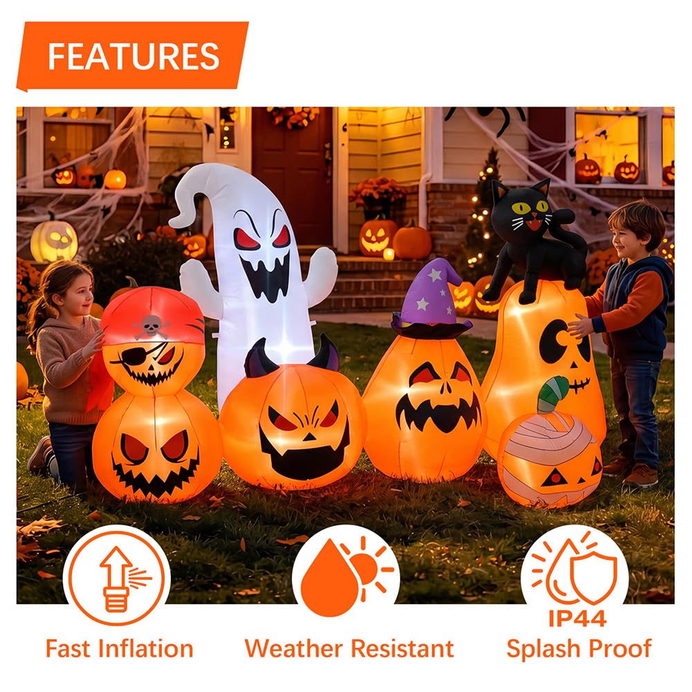 8 FT Inflatable Pumpkin Patch Yard Décor B942497