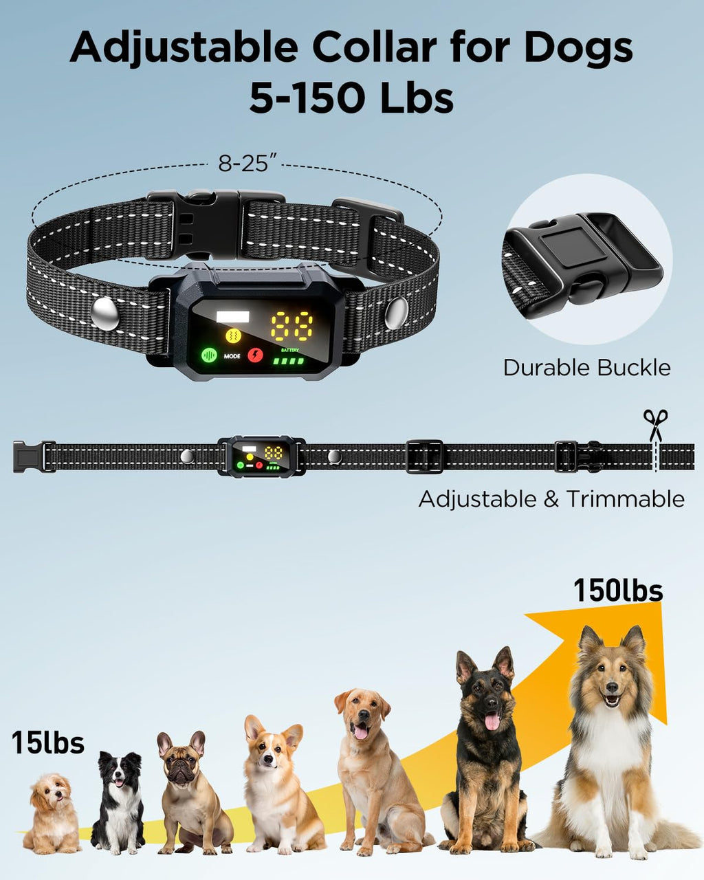 2 Dogs Dog Training Collar with Remote, 4 Training Modes, IP67 Waterproof Y74784