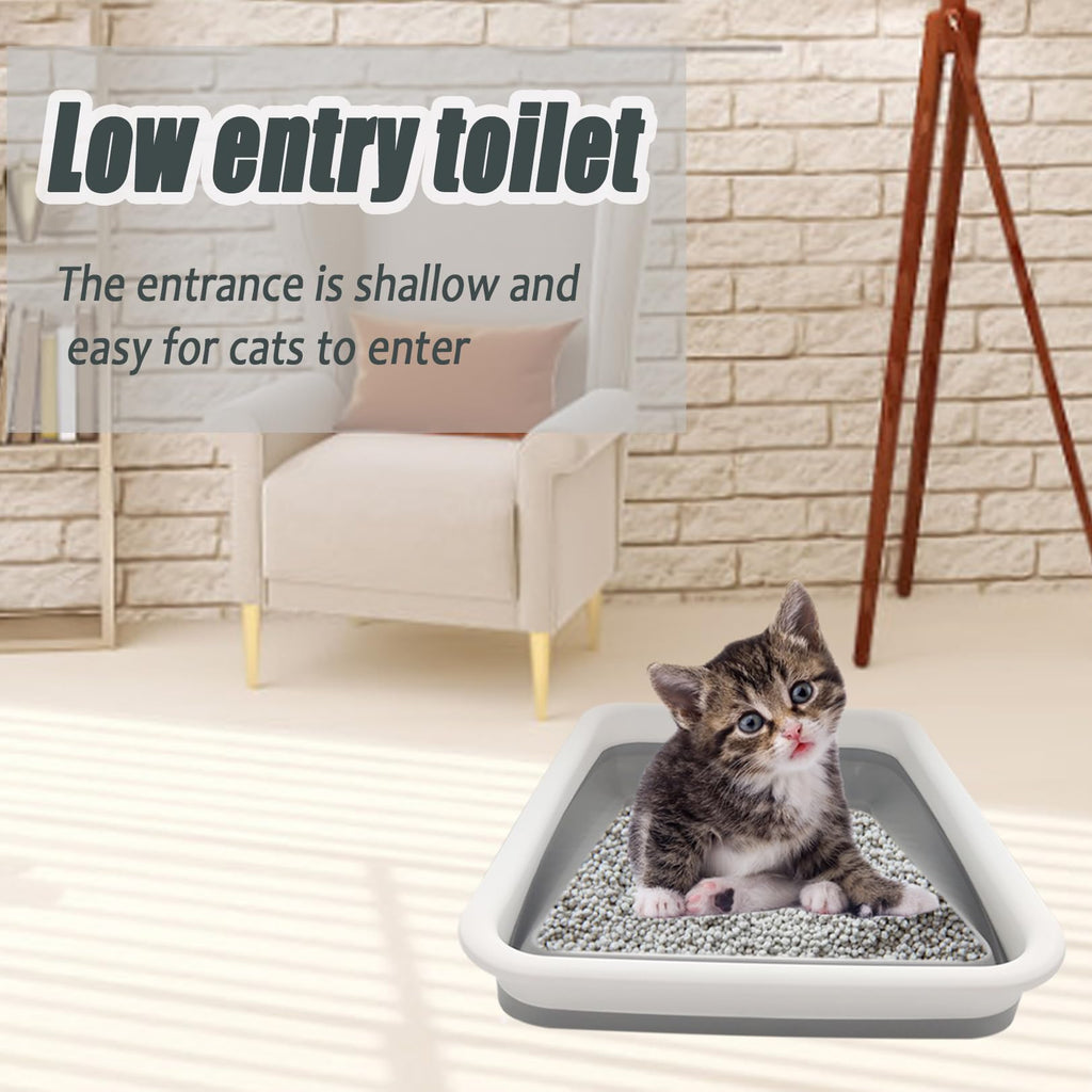 Collapsible Low Entry Small Cat Litter Box A379