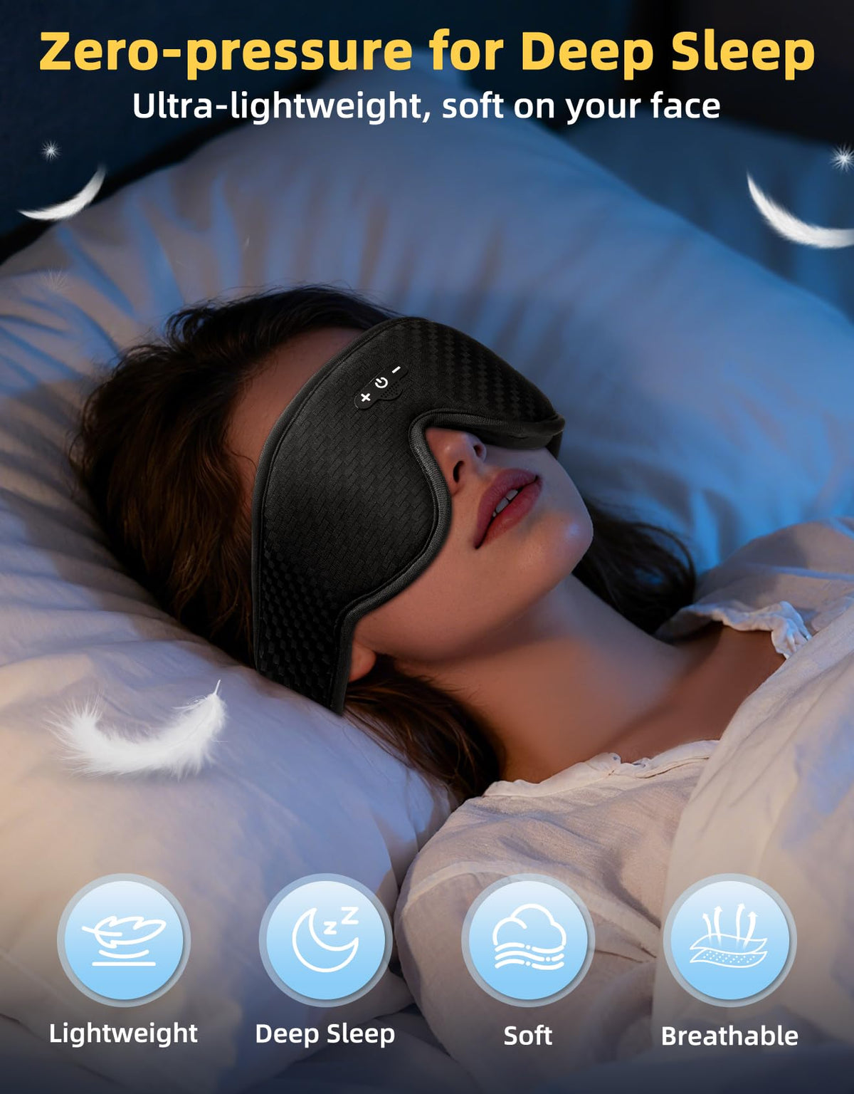 Adjustable Sleep Mask with Bluetooth Headphones F118768