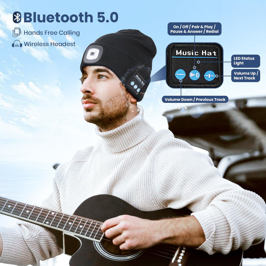 Bluetooth Beanie Hat with Light 2 Pack X128
