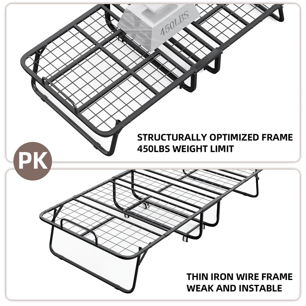 Folding Bed with Mattress and Storage Cover, Twin Size, 5-inch Memory Foam Mattress S24586