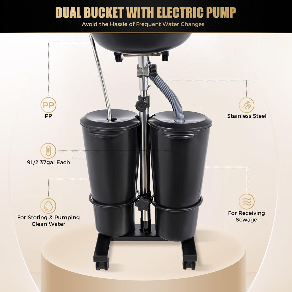 Portable Shampoo Bowl with 2 Bucket Y78268
