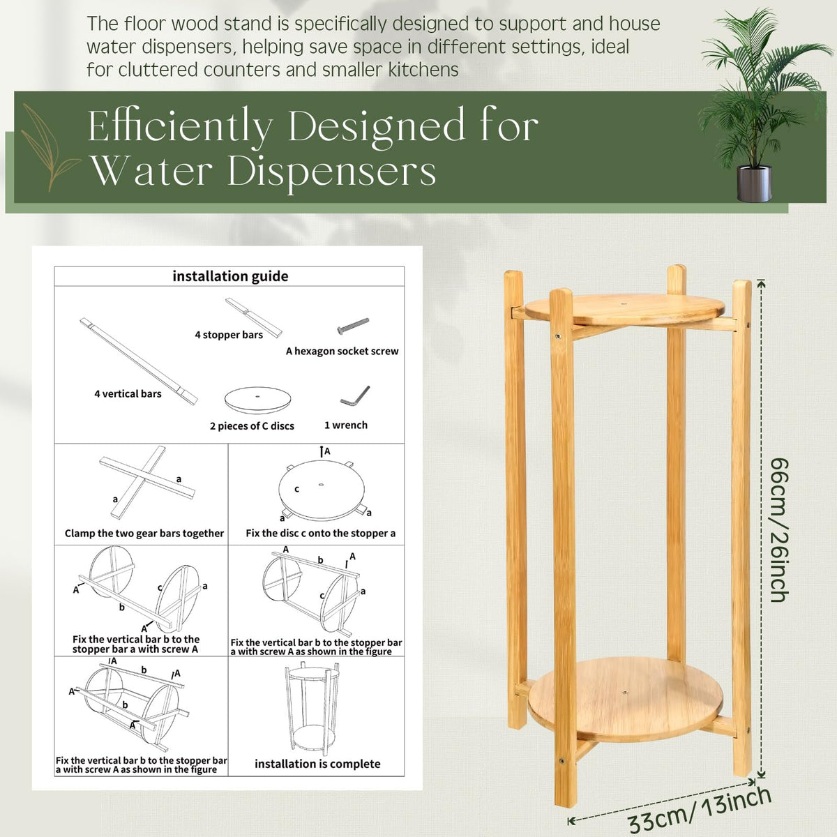 2 Tier Water Dispenser Floor Stand for 5 Gallon Jugs M9022