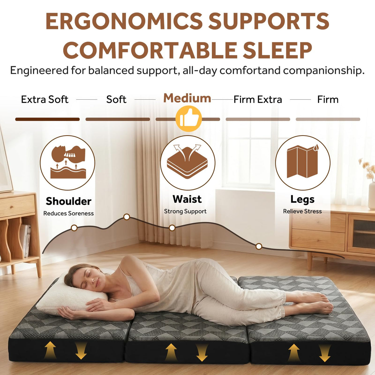 Memory Foam Tri Folding Mattress D391648