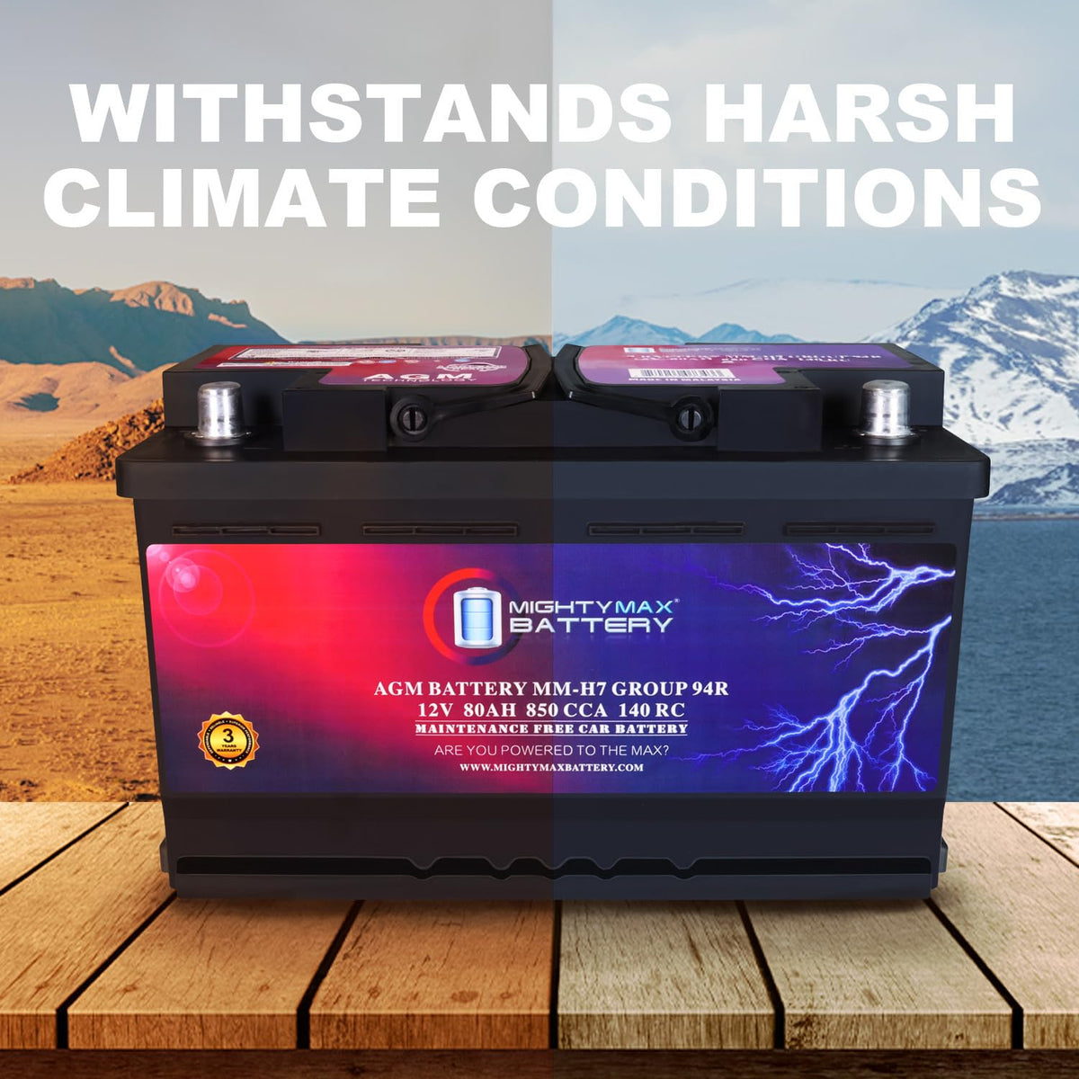 12V 80AH 850 CCA Replacement Battery S614