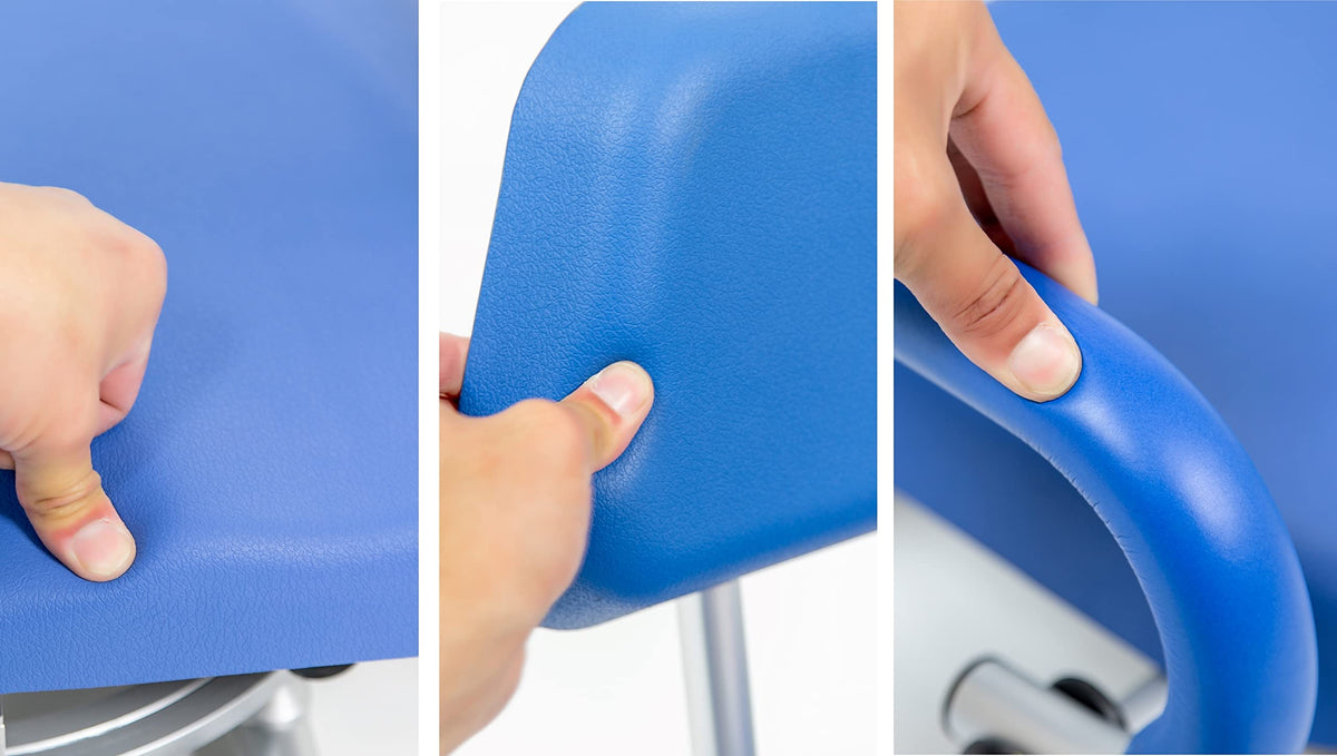 Blue Tub-Mounted Shower Chair with Padded Seat Back and Arms H3757