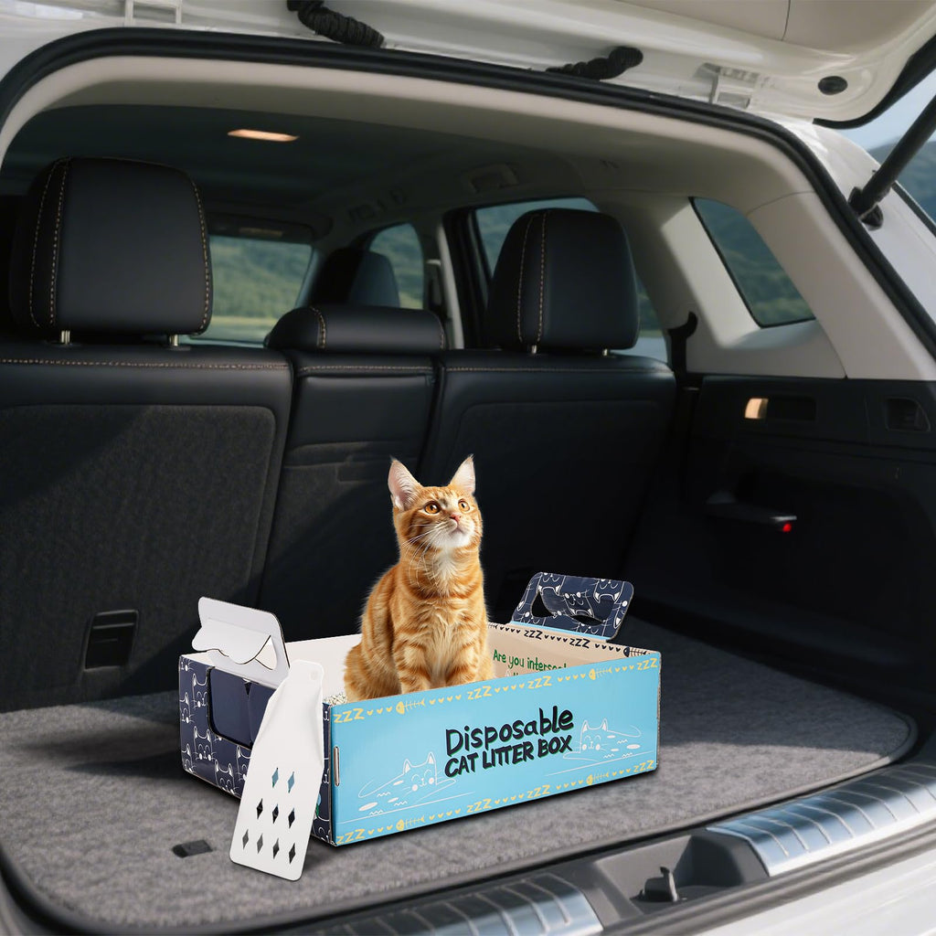 8 Pcs Disposable Cat Litter Box with Scoops U98323