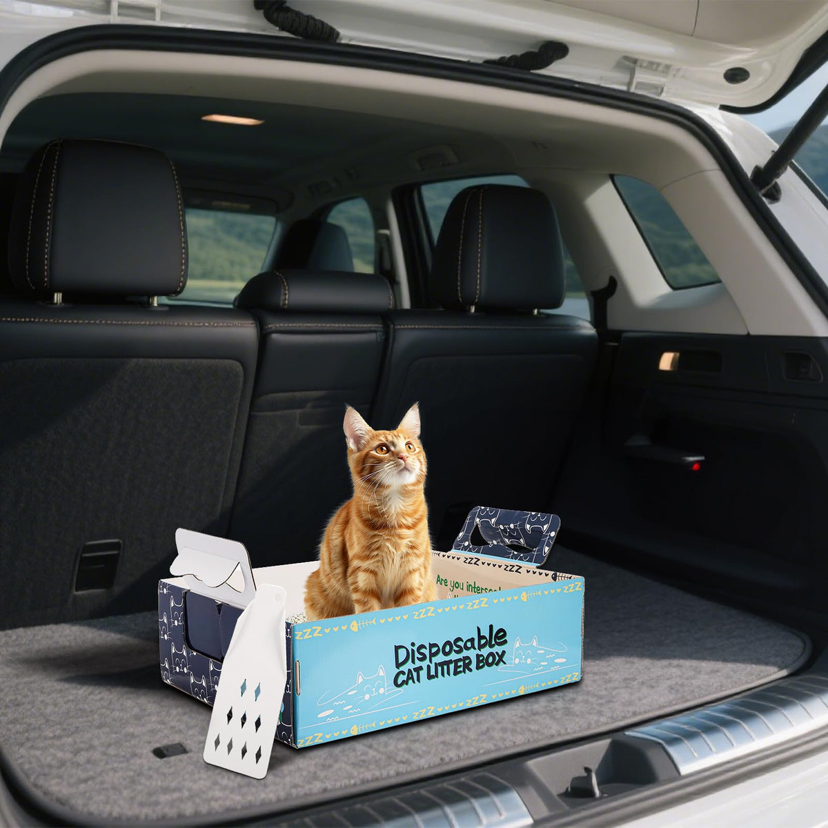 8 Pcs Disposable Cat Litter Box with Scoops U98323