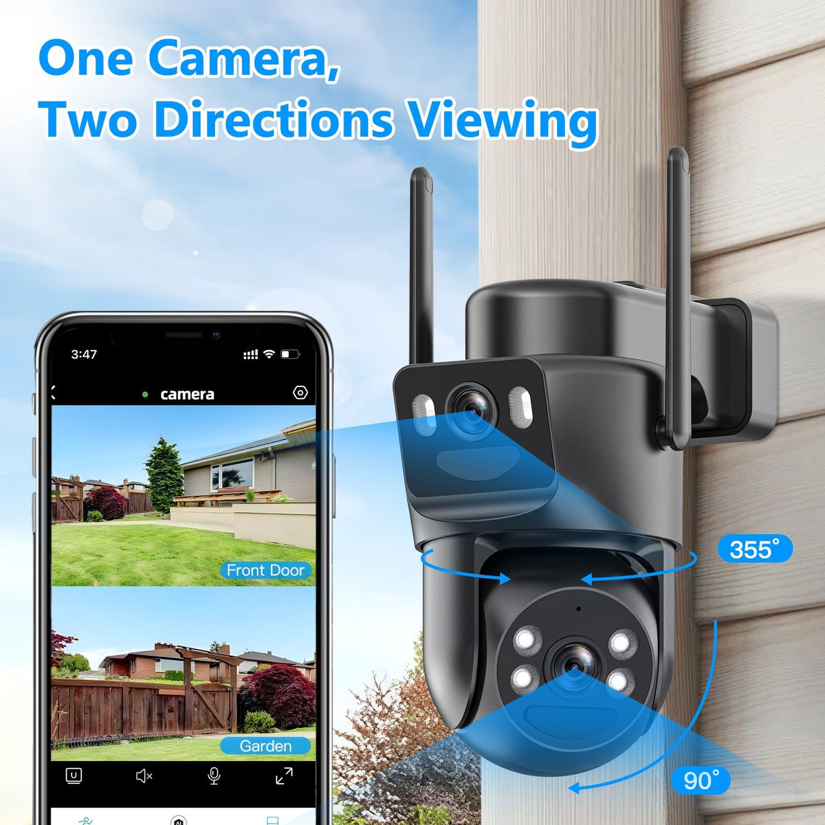 4K Solar Security Camera Wireless Outdoor Battery Powered 360°PTZ Z9790