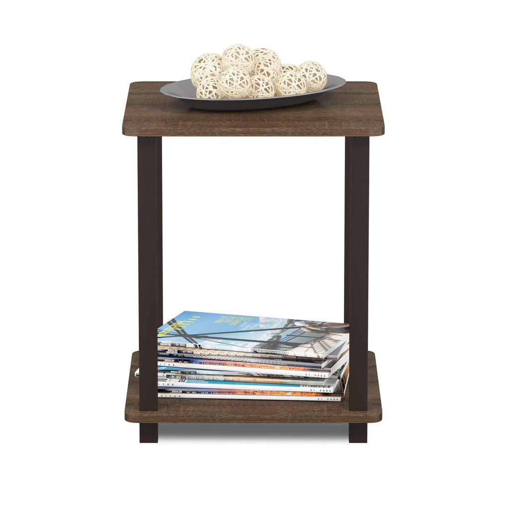 Set of 2 End Table Walnut Brown G4478