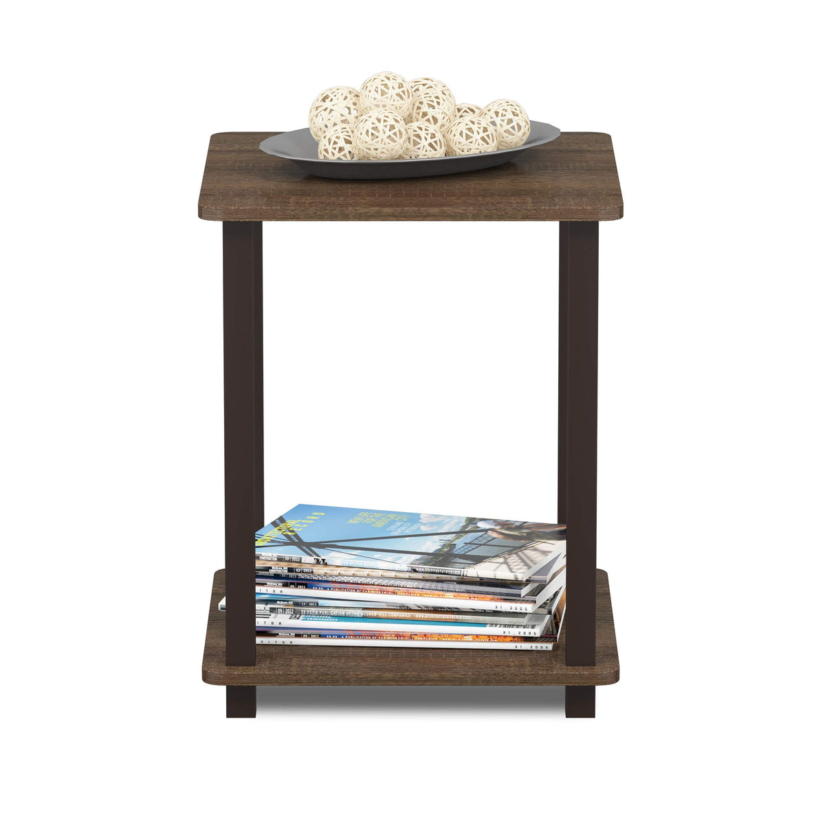 Set of 2 End Table Walnut Brown G4478