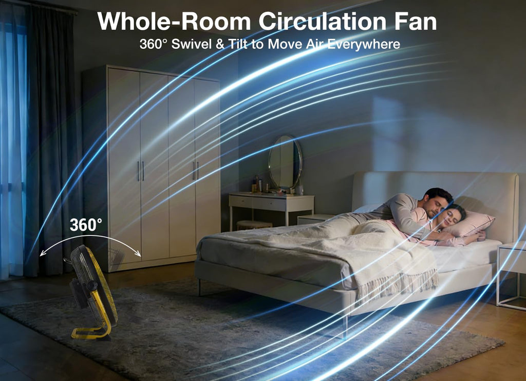 16" Portable Battery Operated Metal Floor Fan E759