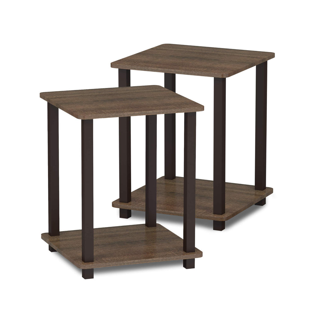 Set of 2 End Table Walnut Brown G4478