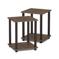 Set of 2 End Table Walnut Brown G4478