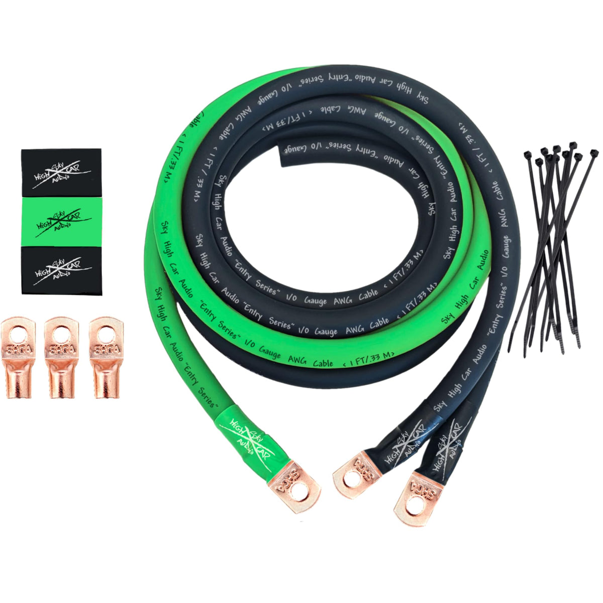 1/0 & 4 Gauge CCA Power Wire Alternator Battery Ground Wiring Kit J514
