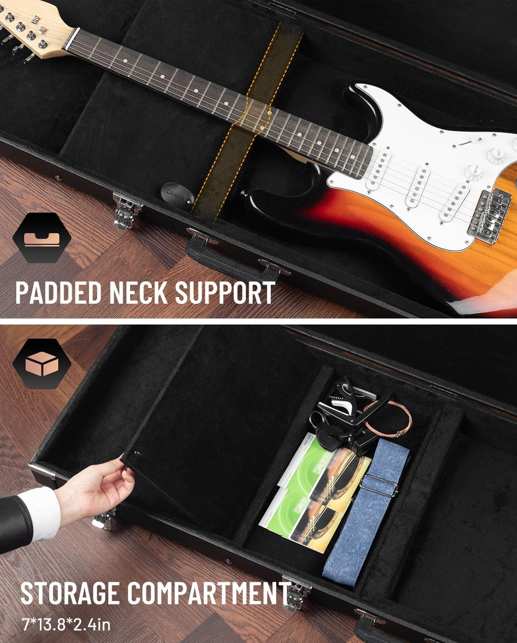Electric Guitar Case Hard Shell Lockable V783