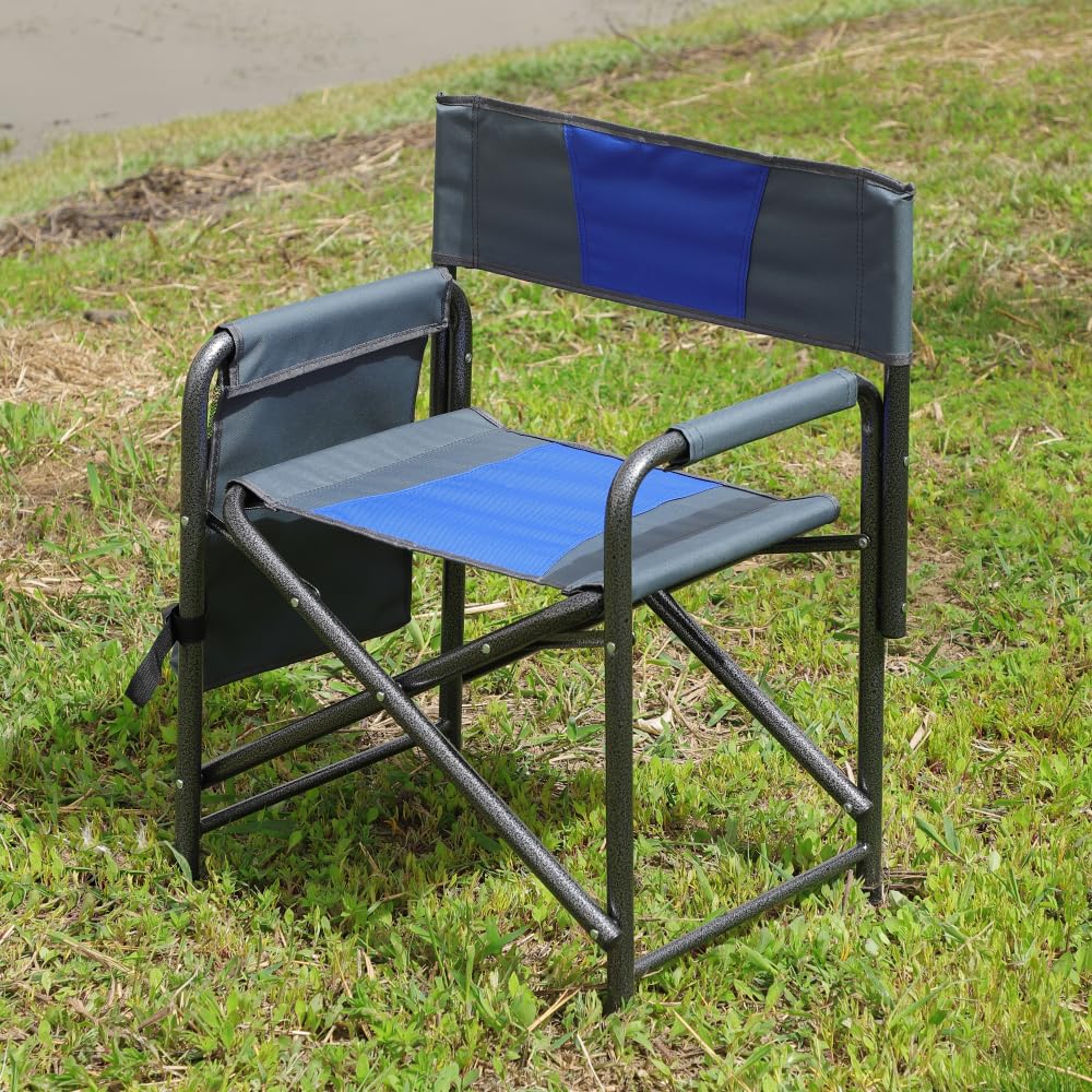 Padded Folding Oversized Chair with Side Table and Storage Pockets I91552