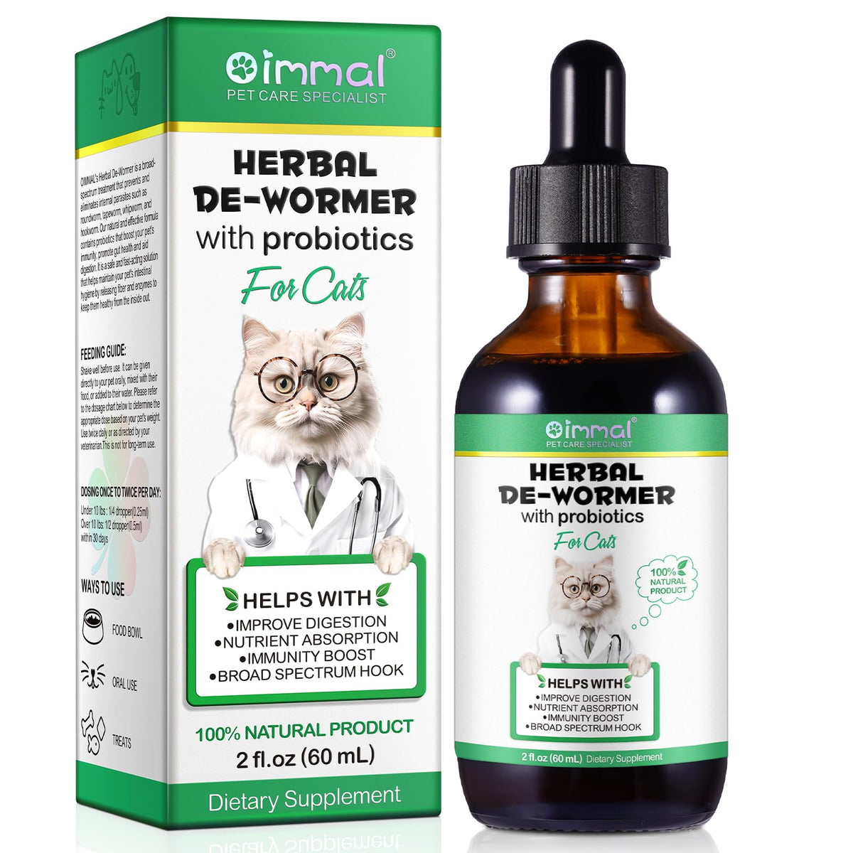 Herbal Cat Supplement Drops with Probiotic 60ml A86095