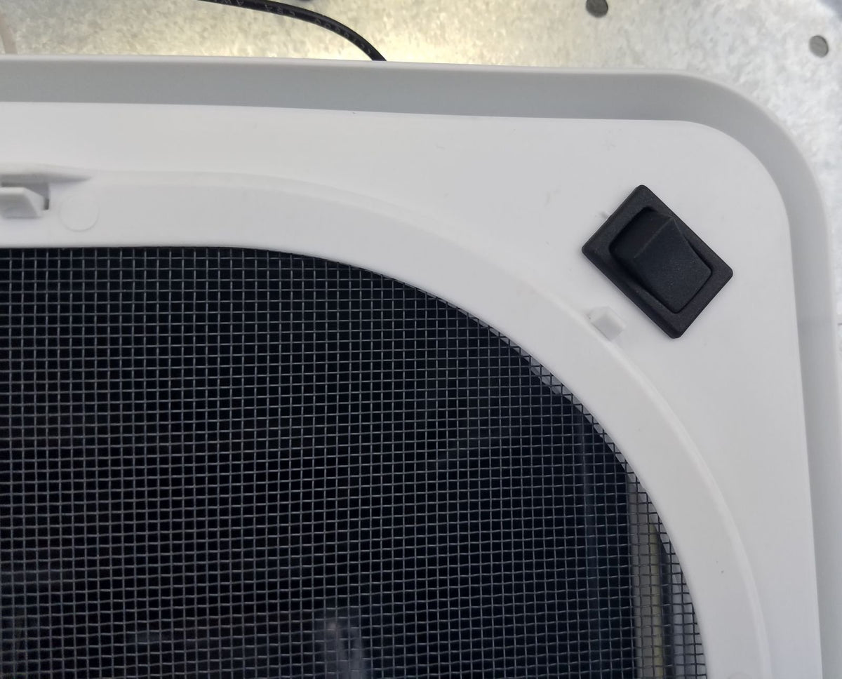 White RV Roof Vent with 12 Volt Fan N118207