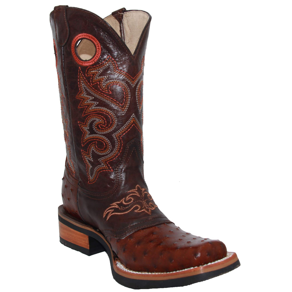 Cowhide Leather Square Toe Western Cowboy Boots T2121