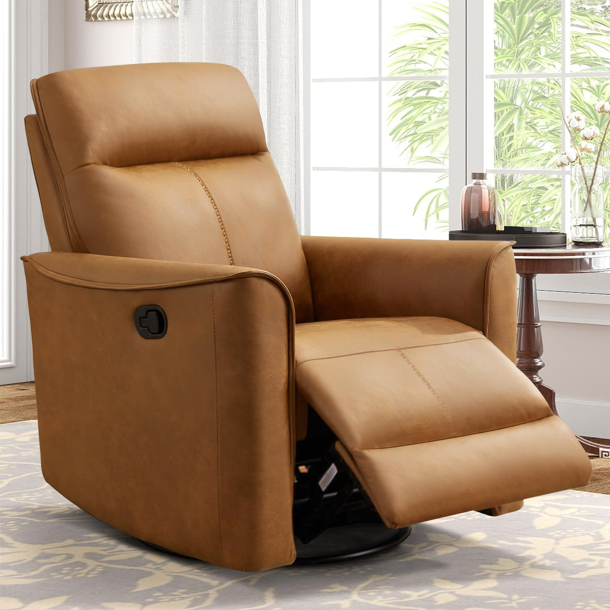 Brown Leathaire Swivel Rocker Recliner I461461
