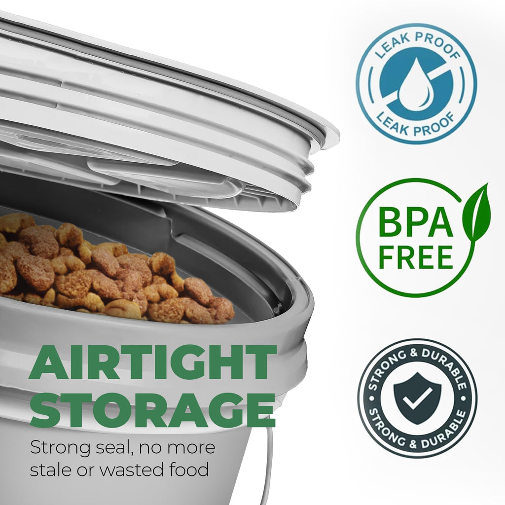 Airtight Pet Food Storage Container 25 lbs Grey E791