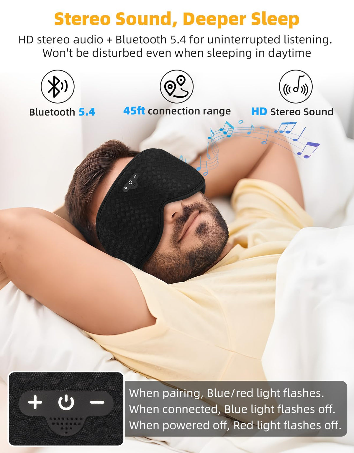 Blackout Sleep Mask with Bluetooth Headphones P760