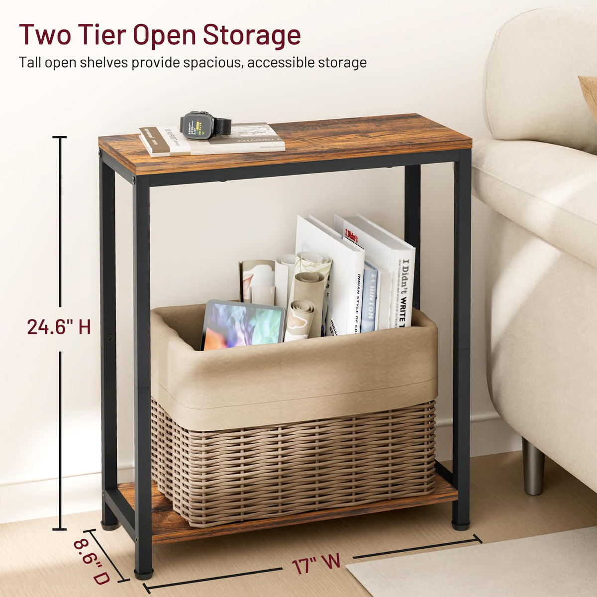 Narrow 2 Tier Side Table E73061