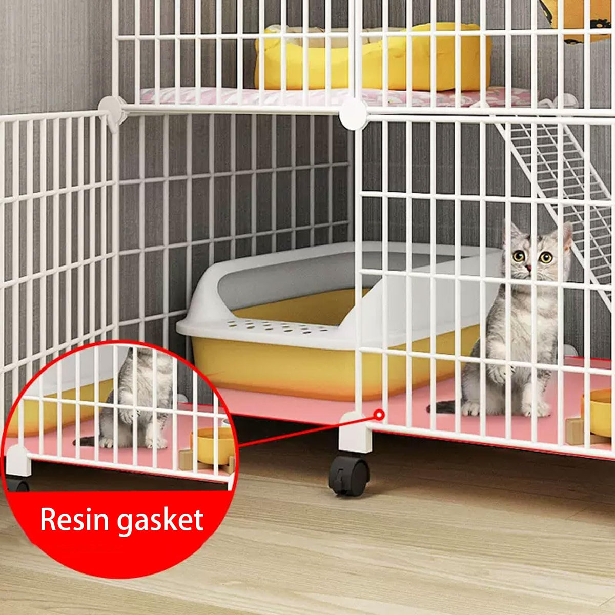 Large Indoor Detachable Metal Cat Cage with Cat Bed C450239