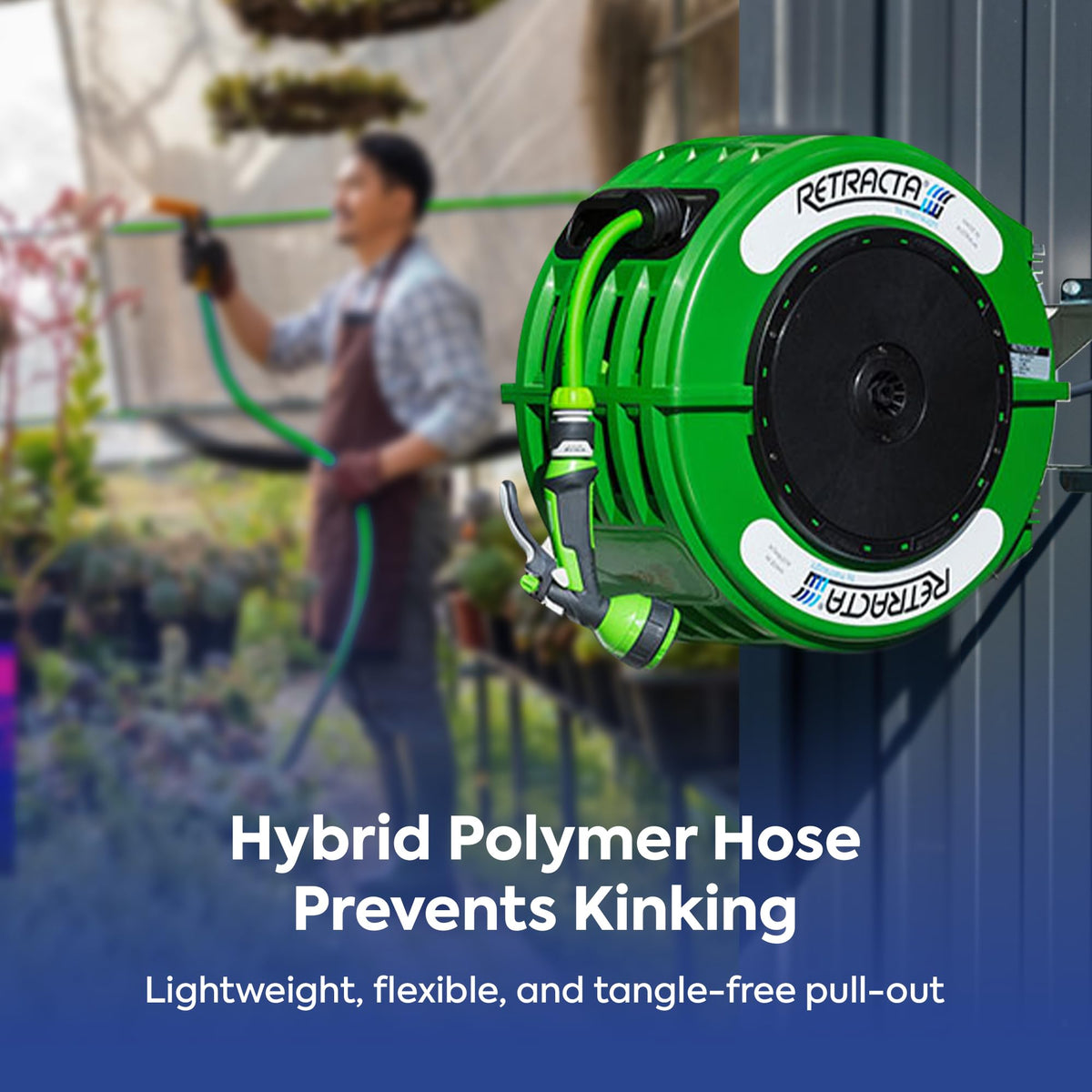 60 Ft Heavy Duty Retractable Garden Hose Reel with Swivel Bracket Z166008