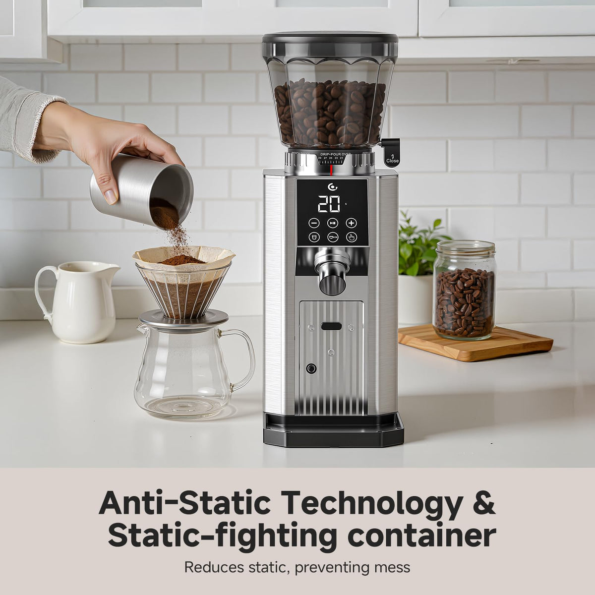 Conical Burr Coffee Grinder with 45 Grind Settings W419