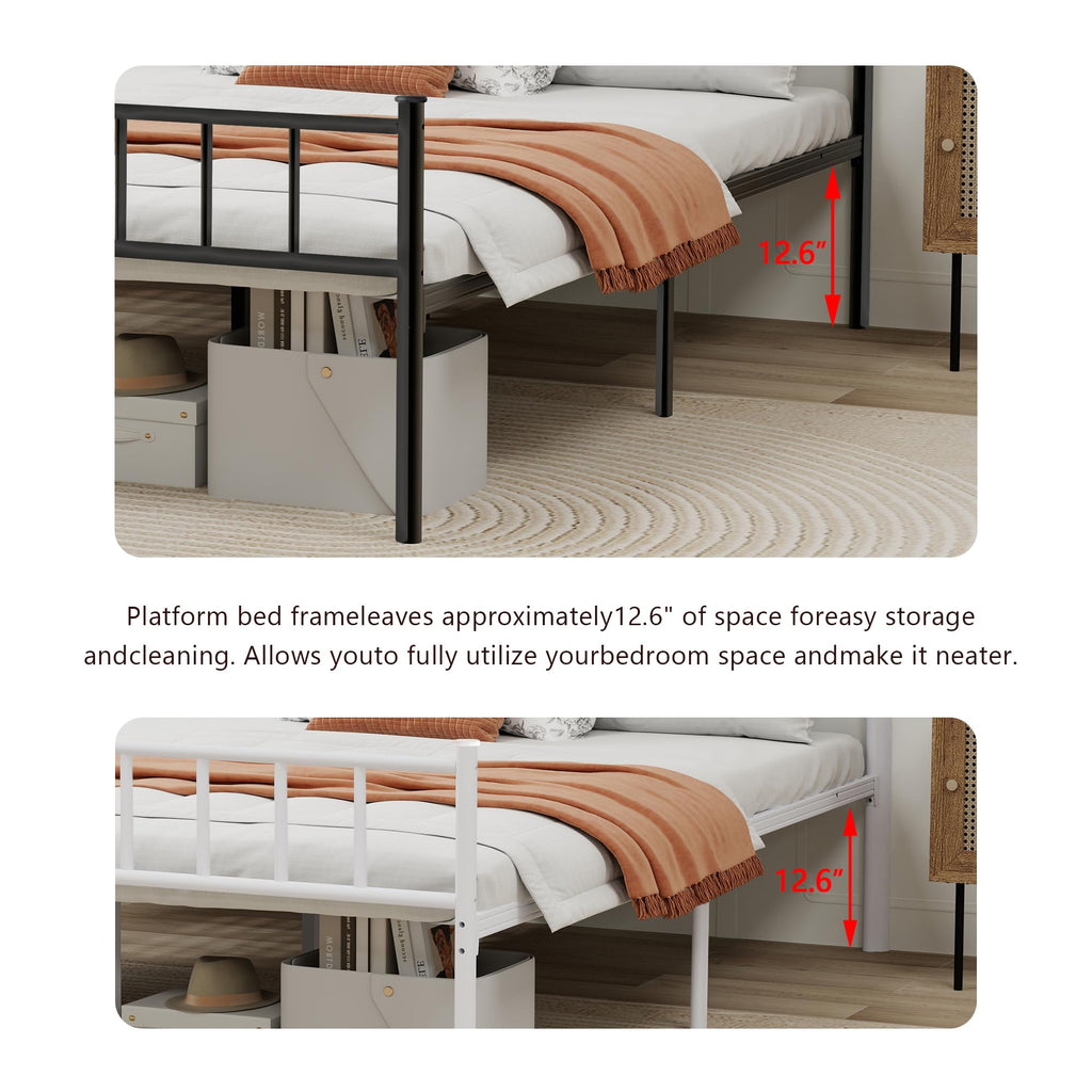 Black Full Size Metal Platform Bed Frame T896078