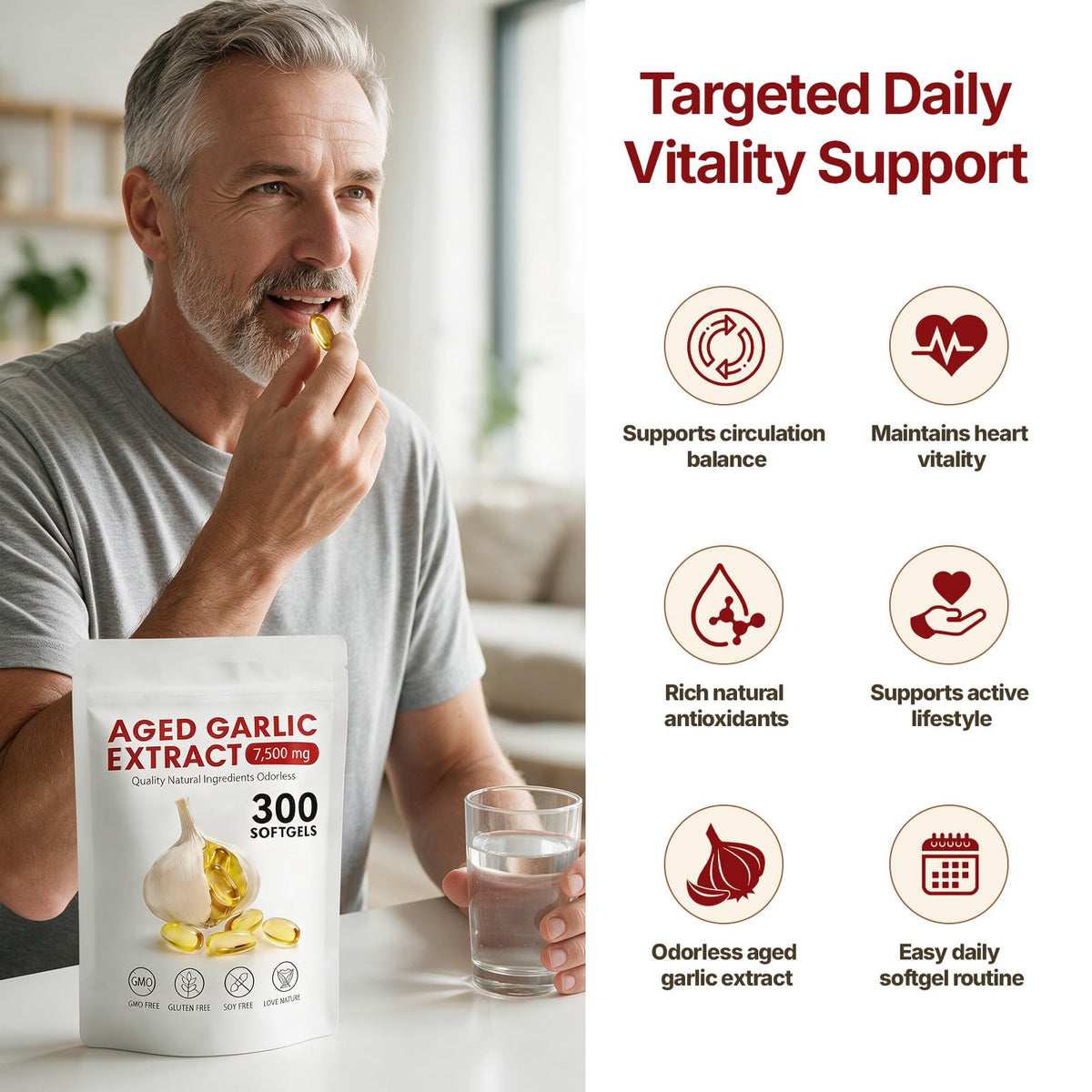Odorless Garlic Supplement 300 Capsules O817