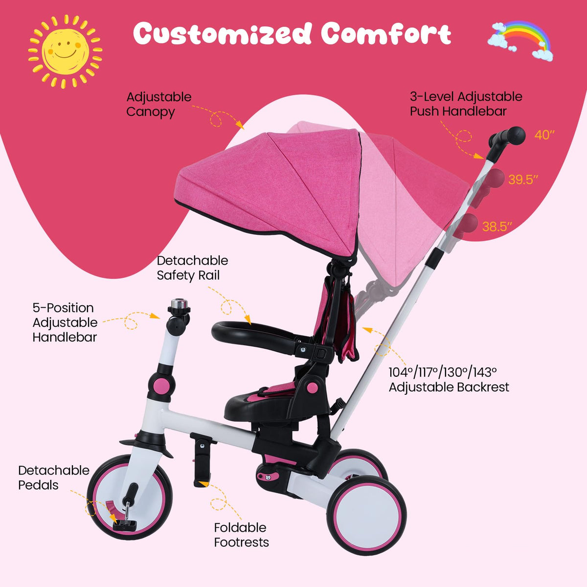 Kids 8-in-1 Folding Tricycle F16046
