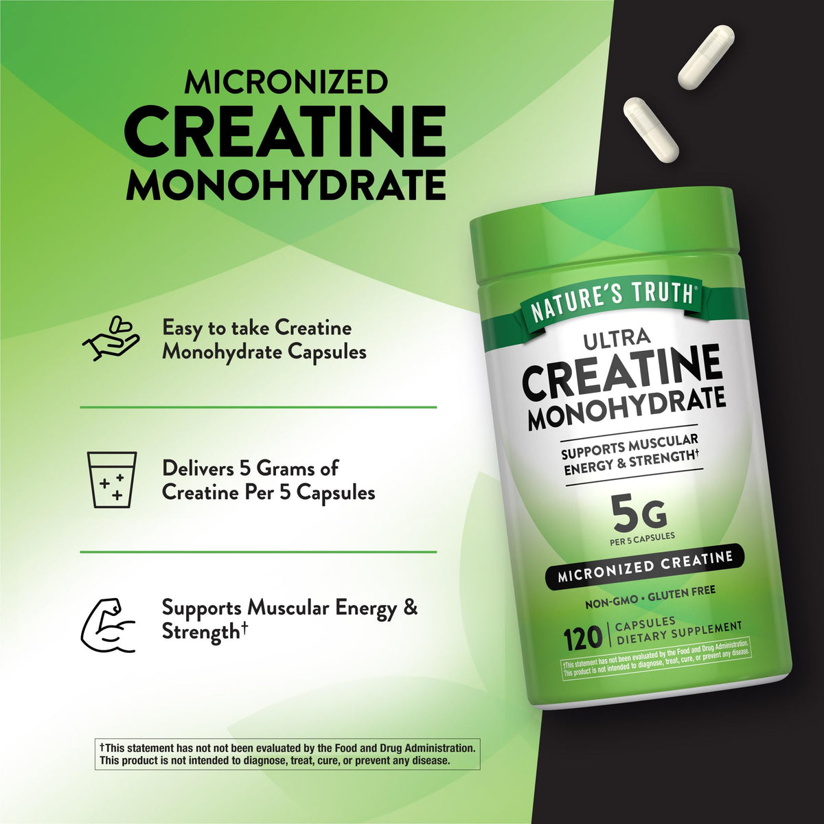Creatine Monohydrate Capsules 120 Count H48268