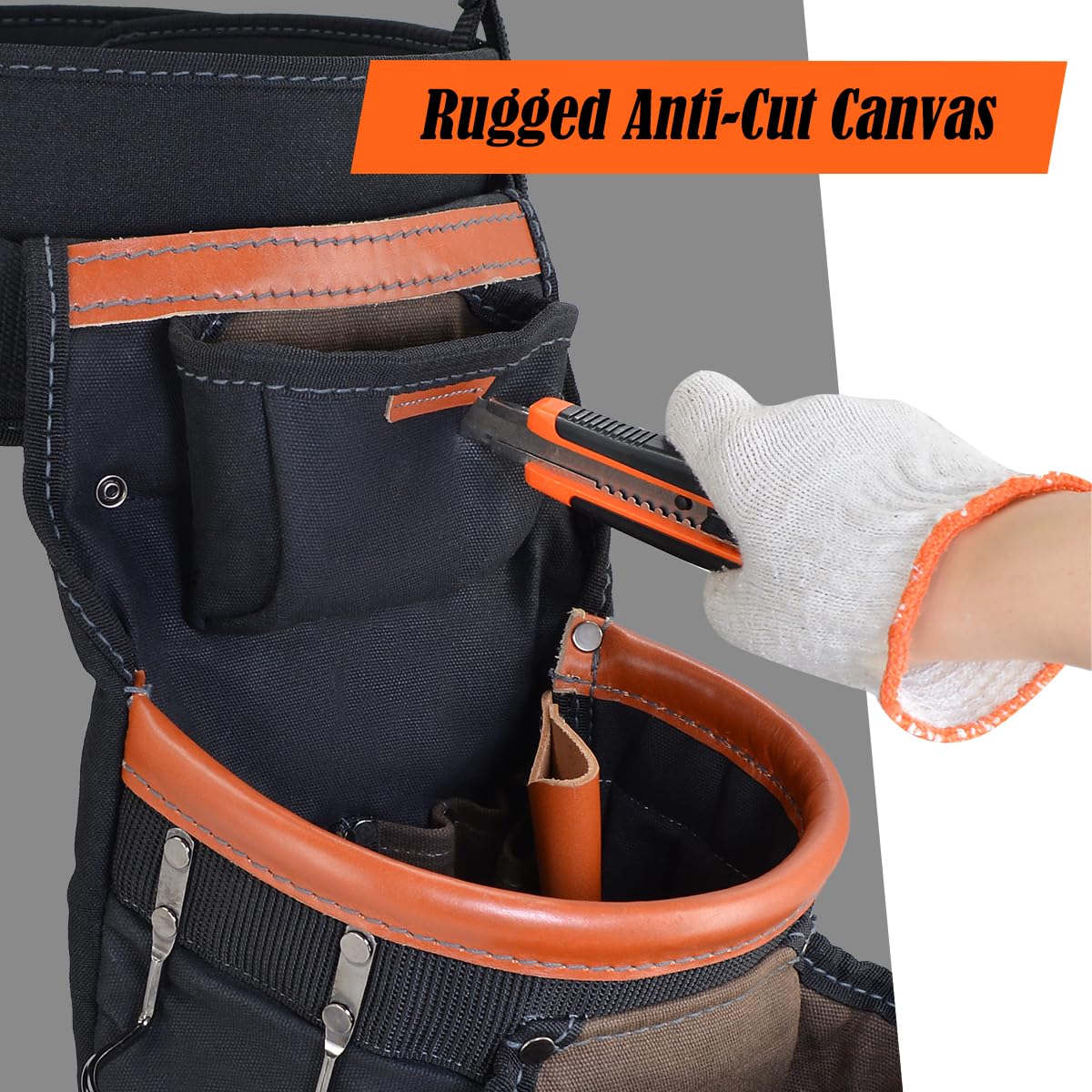Top-Grain Leather Tool Belt With Suspenders G2267
