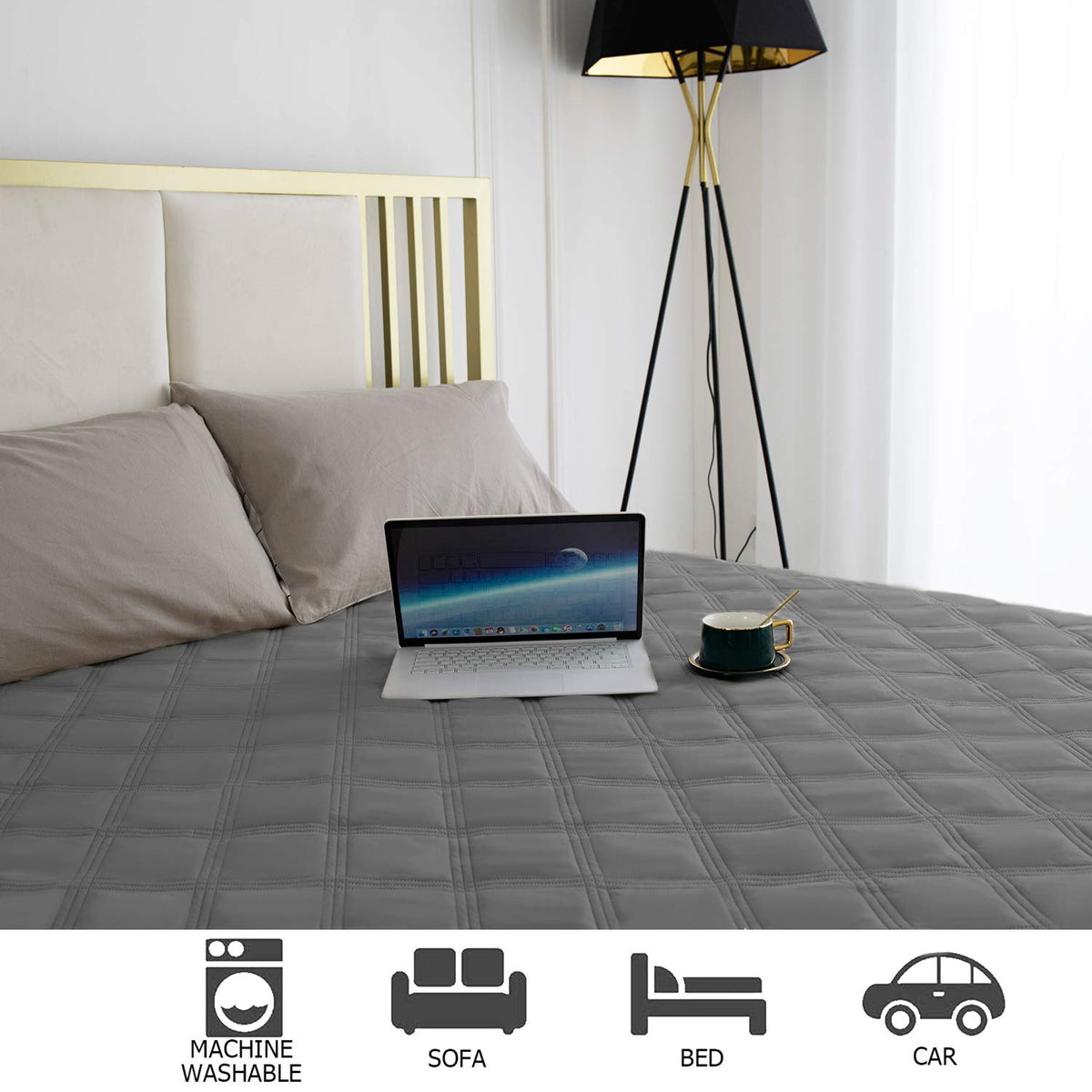 Waterproof Dog Bed Cover Pet Blanket with Anti-Slip Back E867343