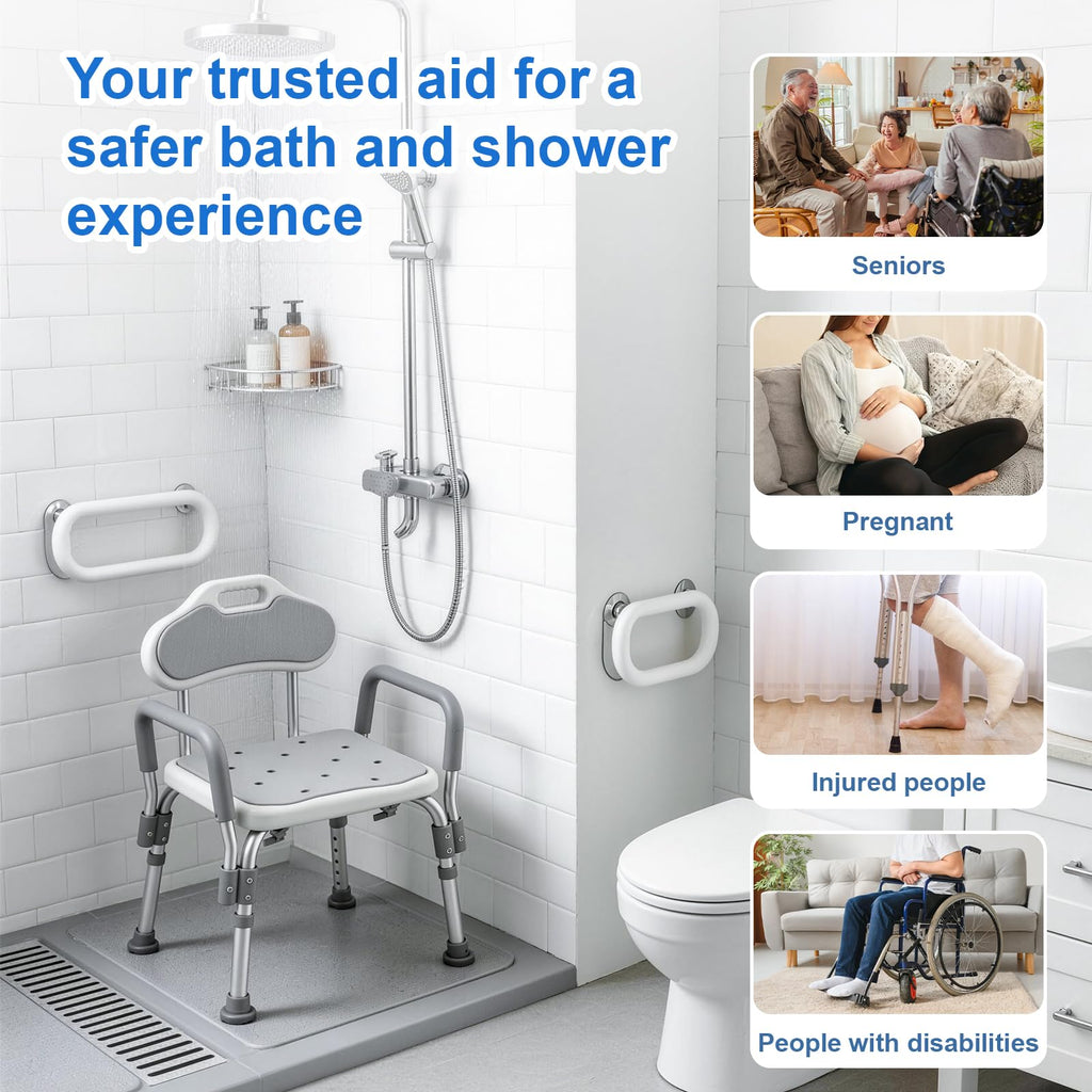 Shower Chair with Padded Armrests and Back H5644