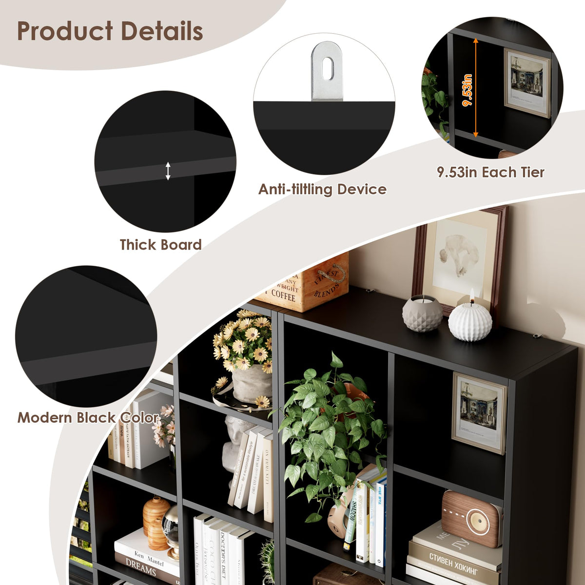 7-Tier Narrow Bookshelf O7167