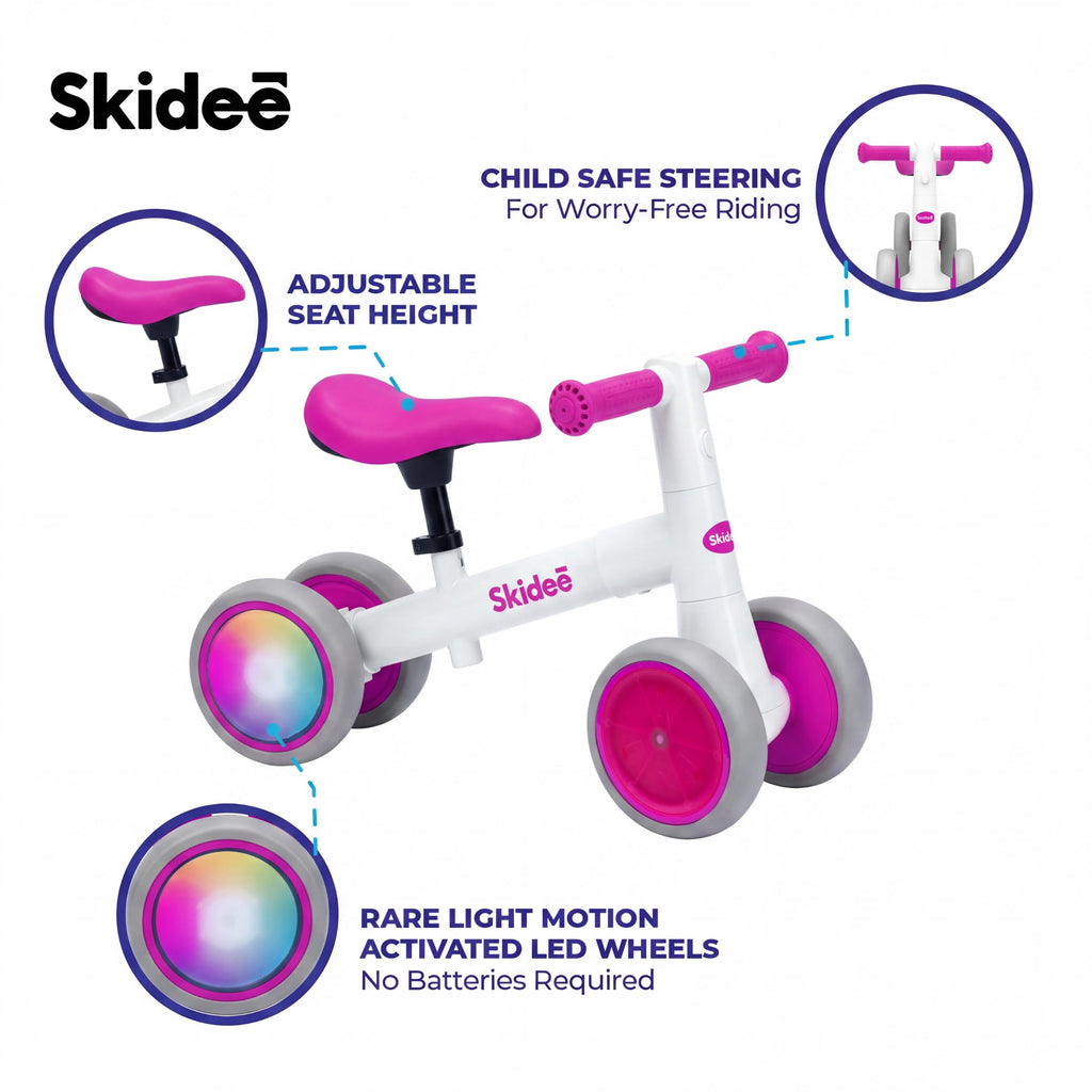 4-Wheel Toddler Balance Bike with LED Wheels A49783