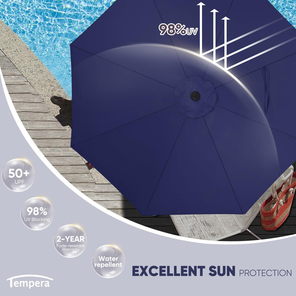 Patio Market Outdoor Table Umbrella with Auto Tilt and Crank P806600