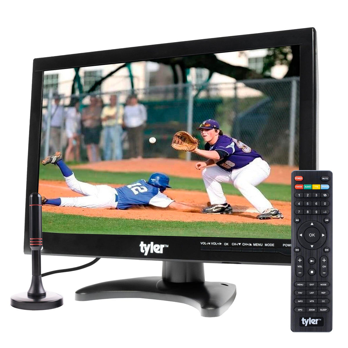 14” Portable LCD TV Monitor 1080P Rechargeable Battery Operated with Remote Control U18407