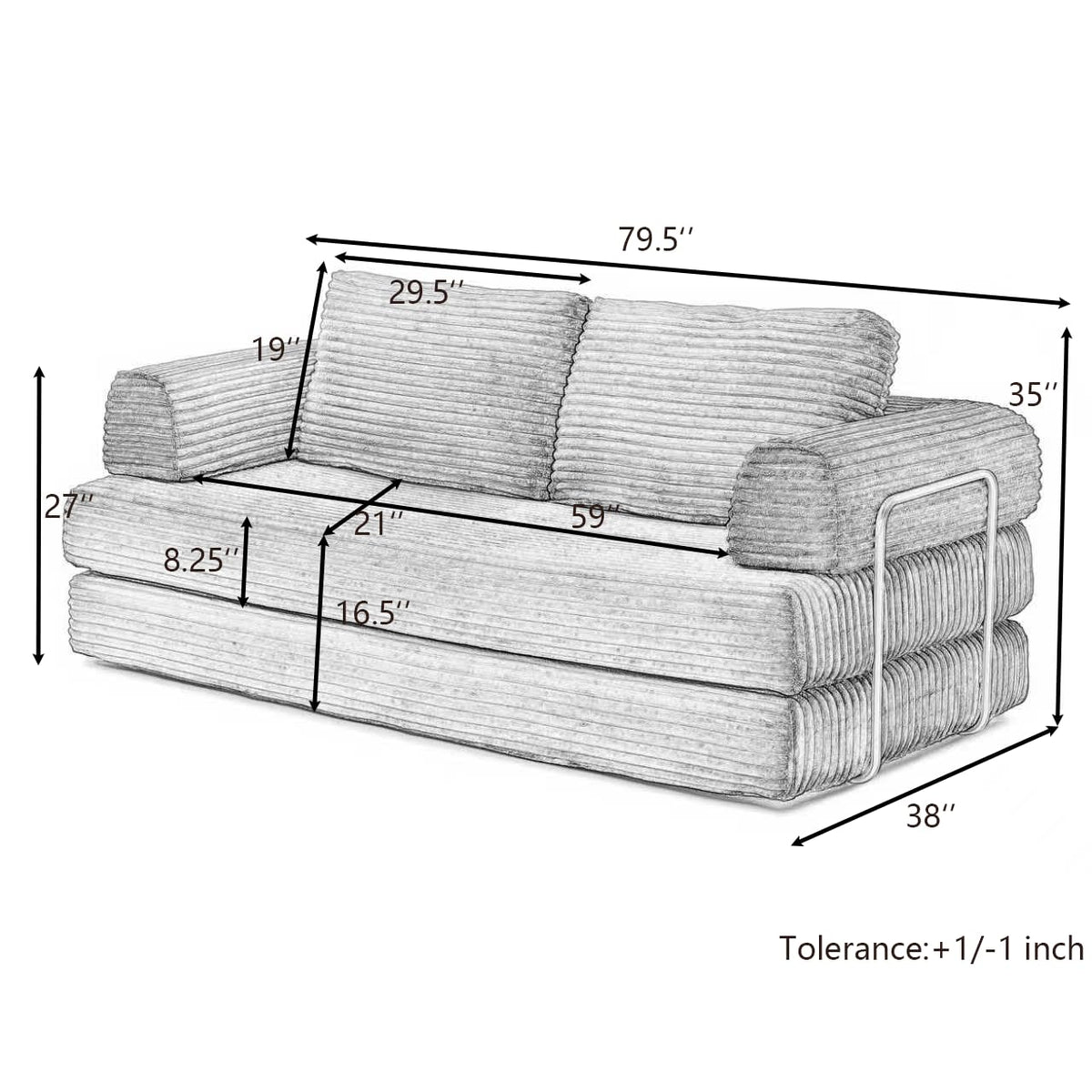 Pink Convertible Sleeper Sofa Bed N791