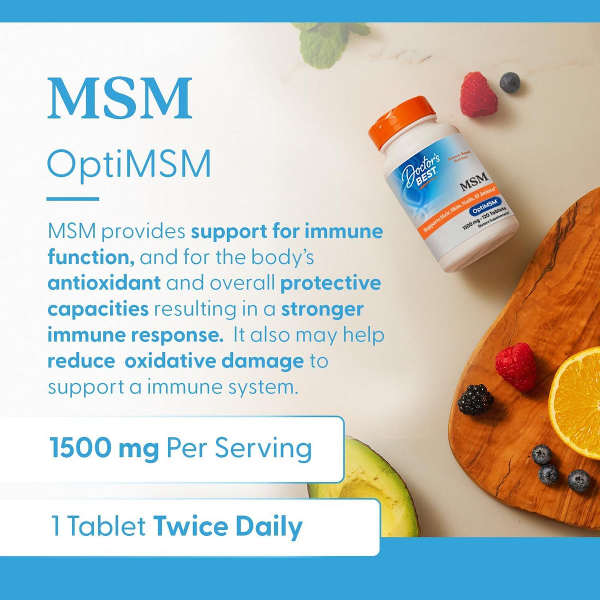 MSM Supplement 1500mg 120 Tablets T740