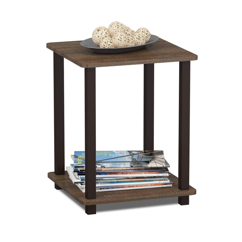 Set of 2 End Table Walnut Brown G4478