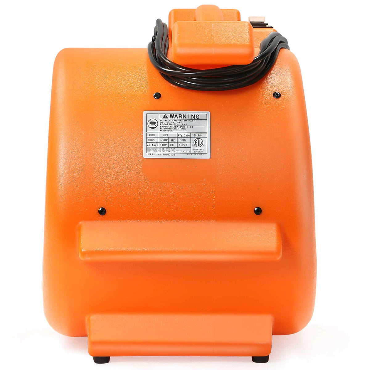 2 Speed 1/2 HP Orange Air Mover Floor Fan B6770
