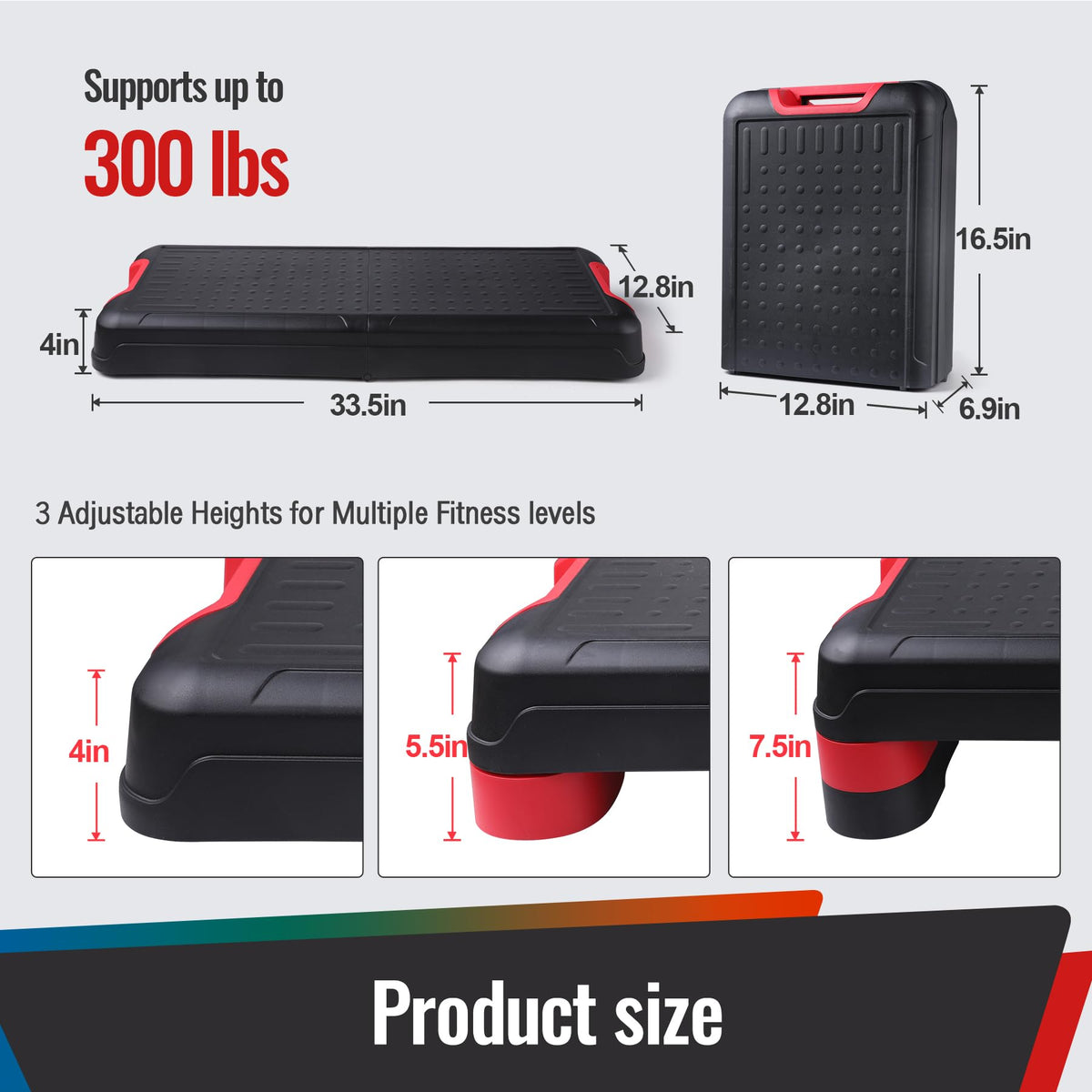 33.5" Foldable Aerobic Step Platform E152611