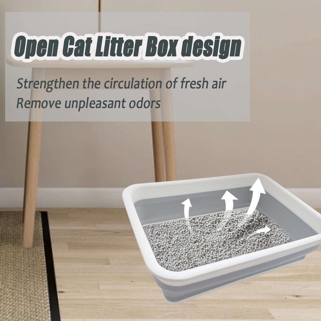 Collapsible Low Entry Small Cat Litter Box A379